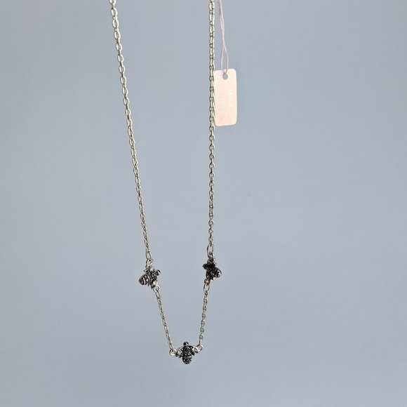 Bee Choker Necklace Sterling Silver 8.5" - Picture 3 of 9